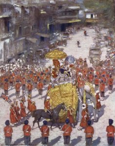 दिल्ली में प्रवेश करते हुए लॉर्ड और लेडी कर्जन द्वारा मोर्टिमर लुडिंगटन मेनप्स